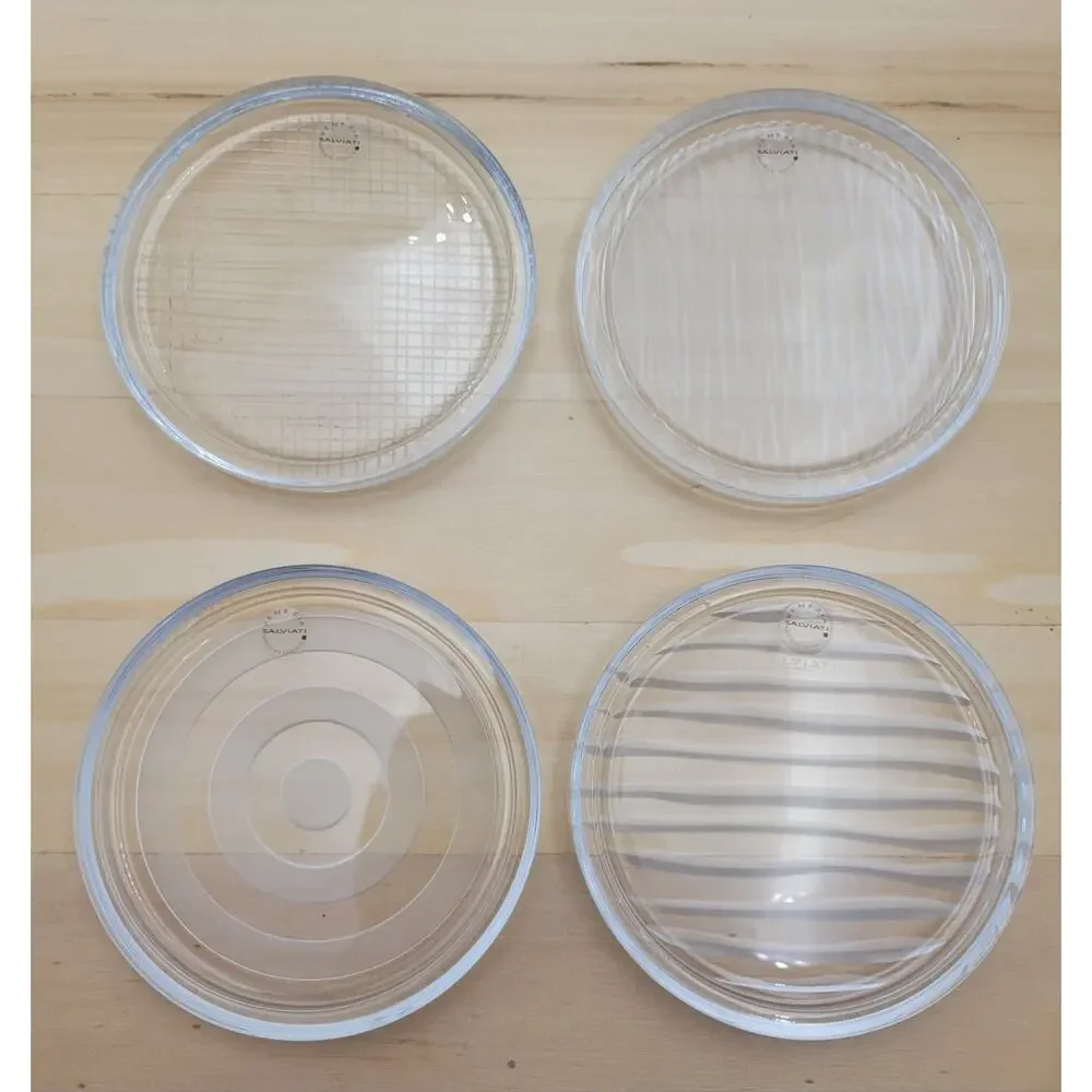 Salviati Venezia Set of 4 Crystal Coasters Art Glass with Box Vintage Italy